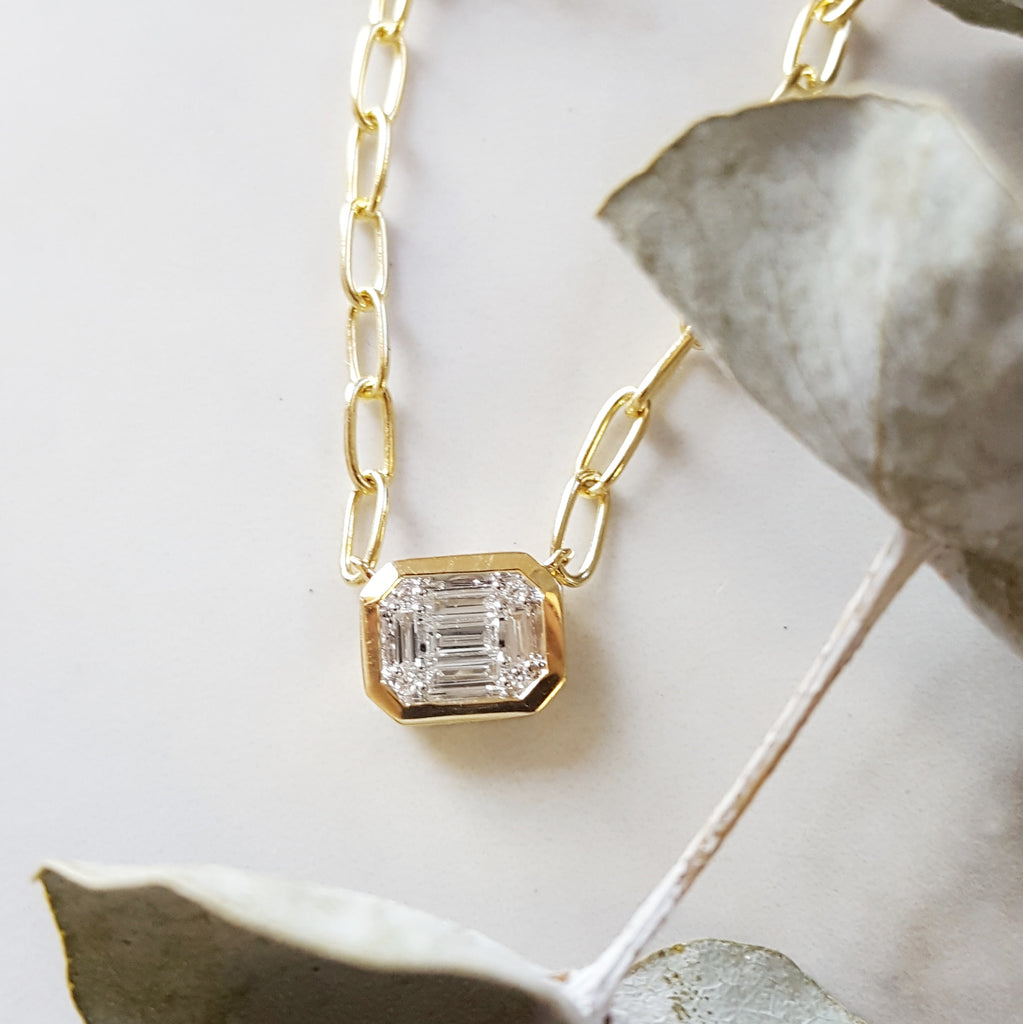 Diamond illusion and Paperclip Necklace – Sami Fine Jewelry