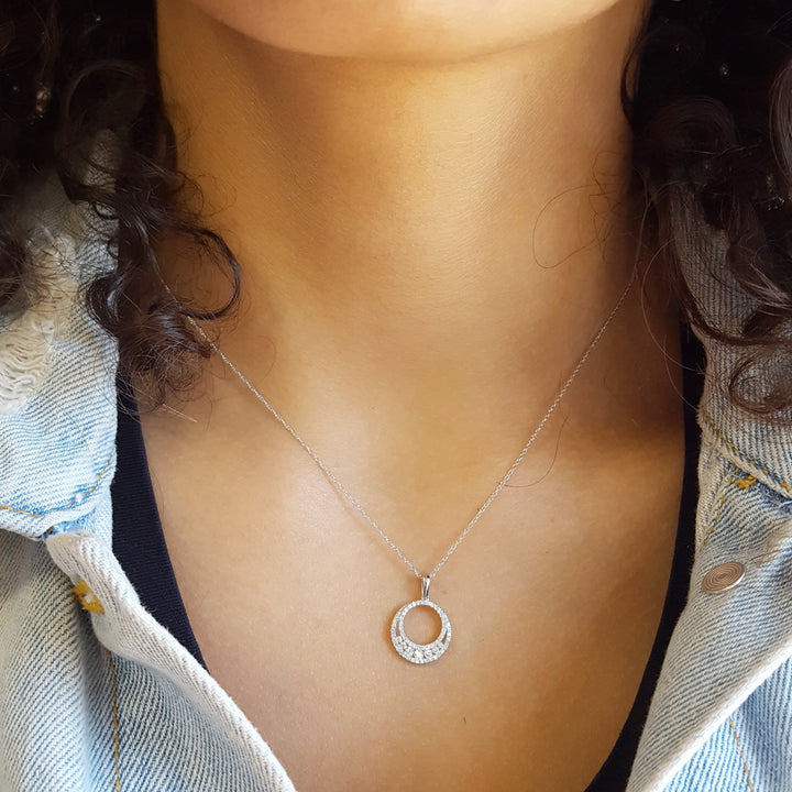 Open Halo Diamond Pendant