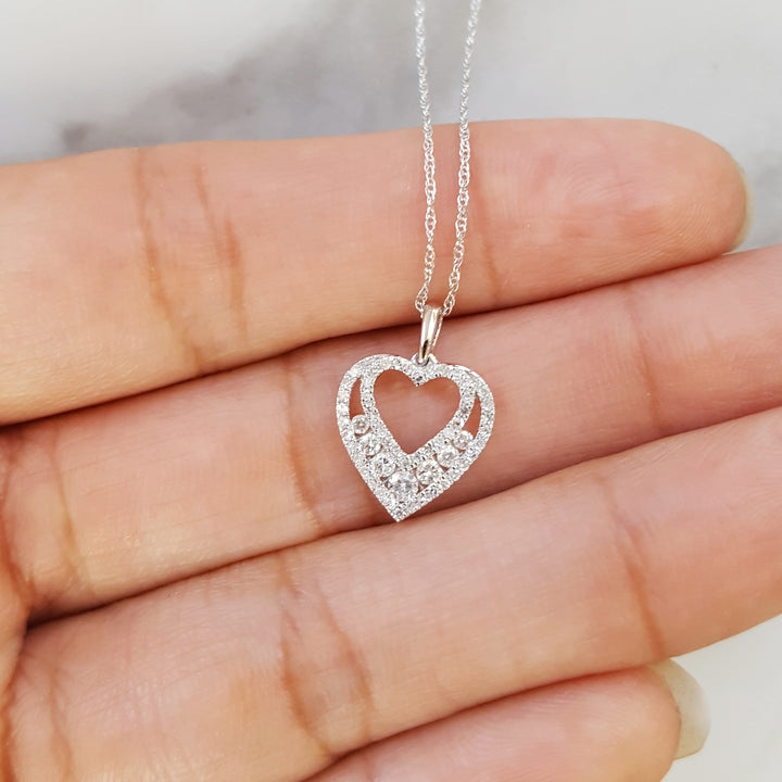Halo Diamond Heart Pendant