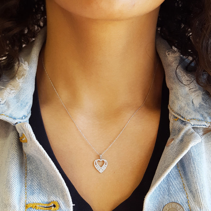 Halo Diamond Heart Pendant