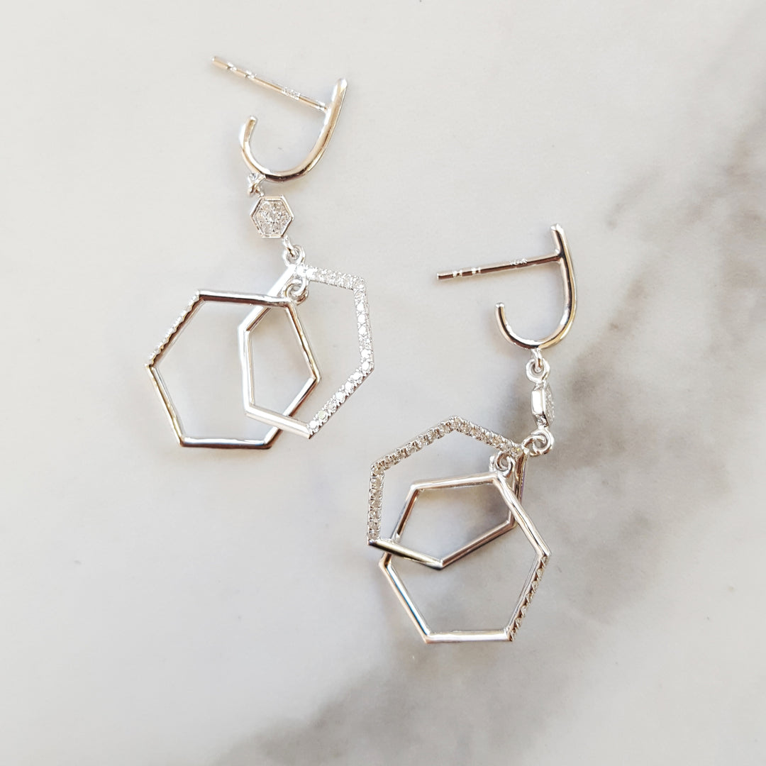 Petite Diamond Hexagon Dangles