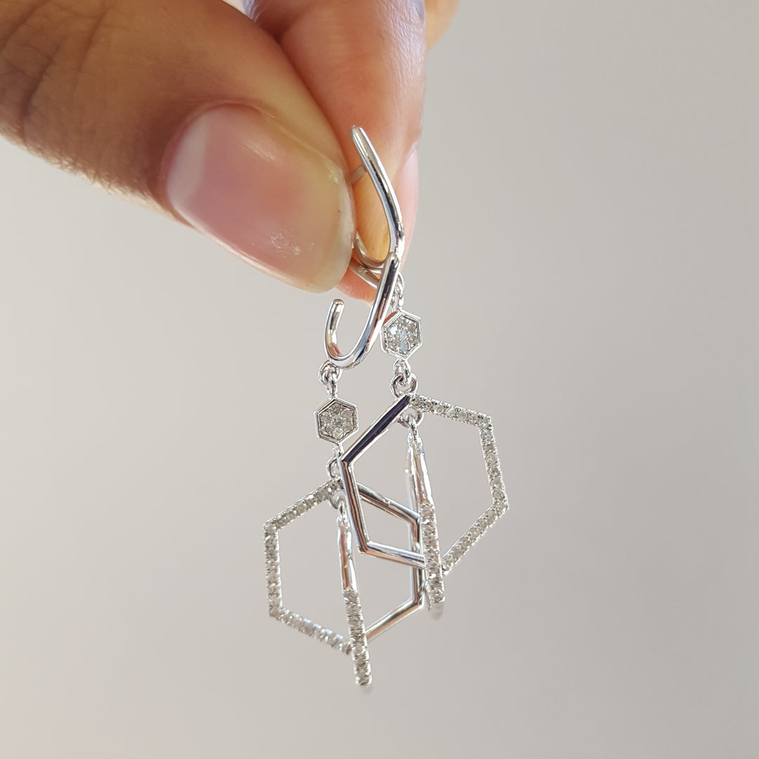 Petite Diamond Hexagon Dangles