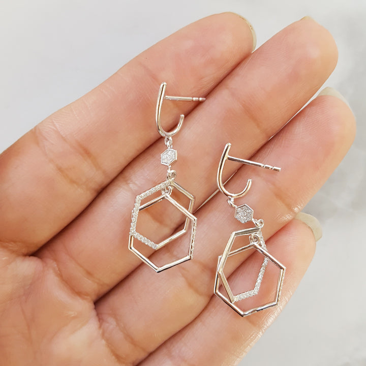 Petite Diamond Hexagon Dangles
