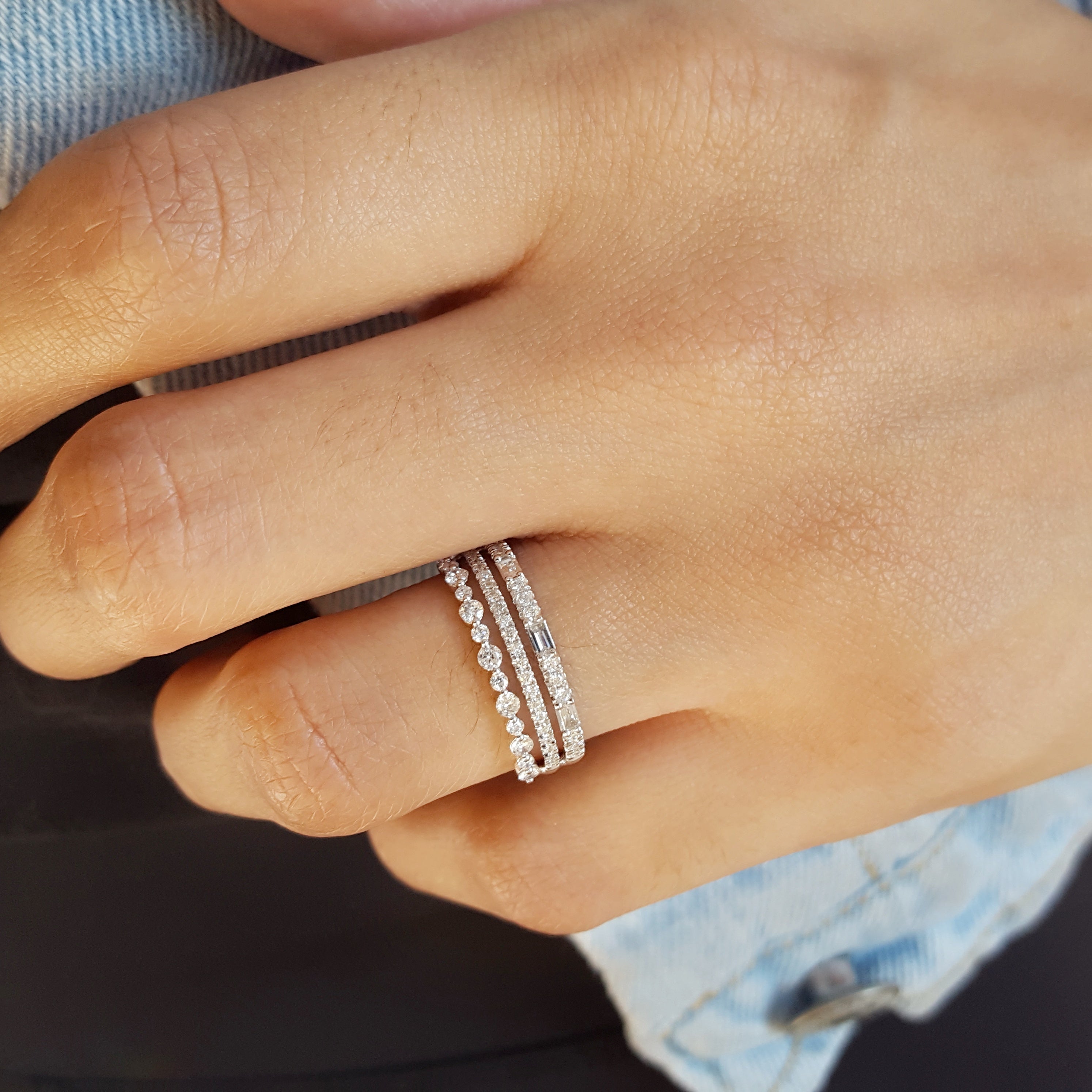 Multi-Row Diamond Ring – Sami Fine Jewelry