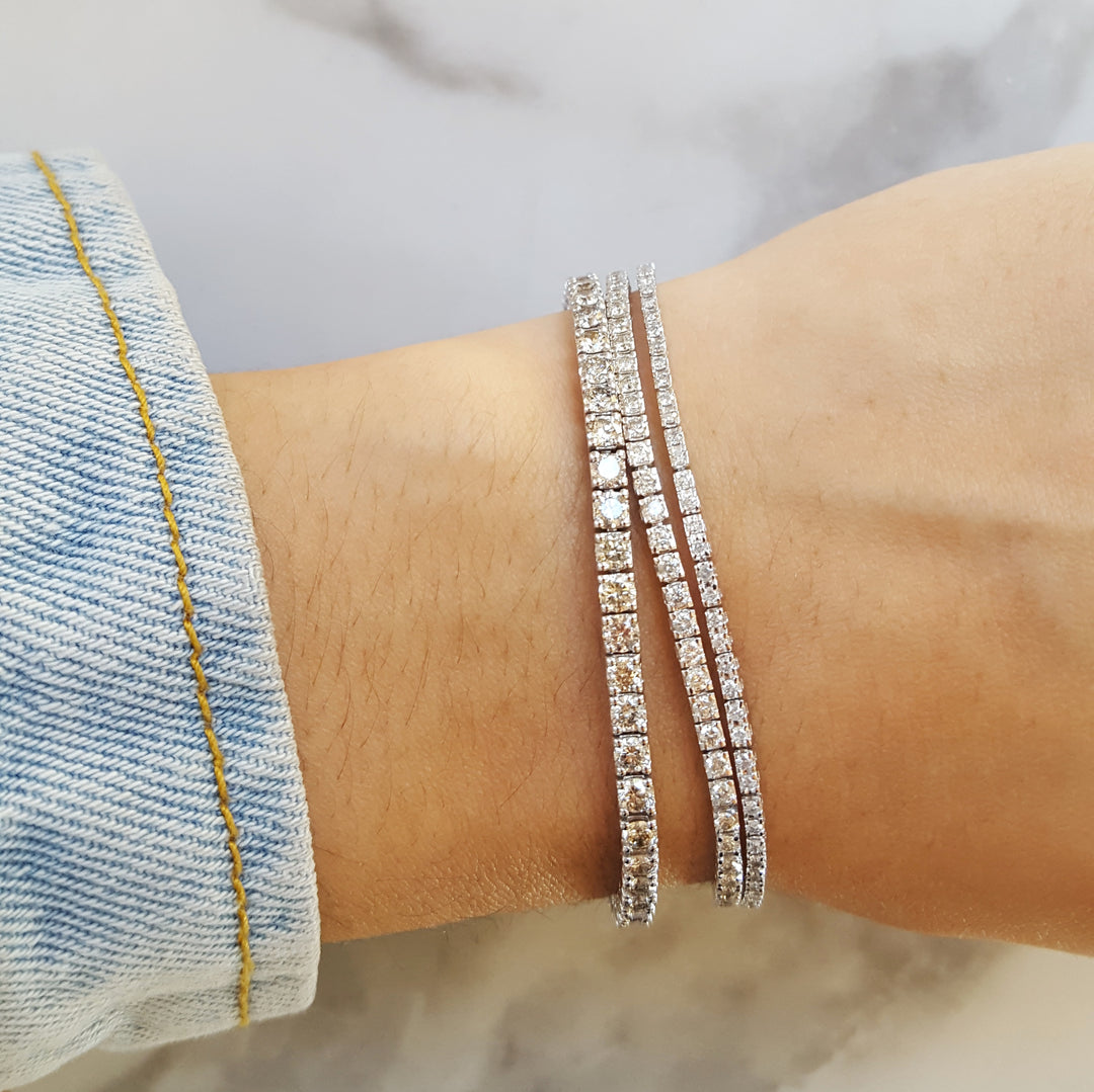 Skinny Sparkly Diamond Tennis Bracelet