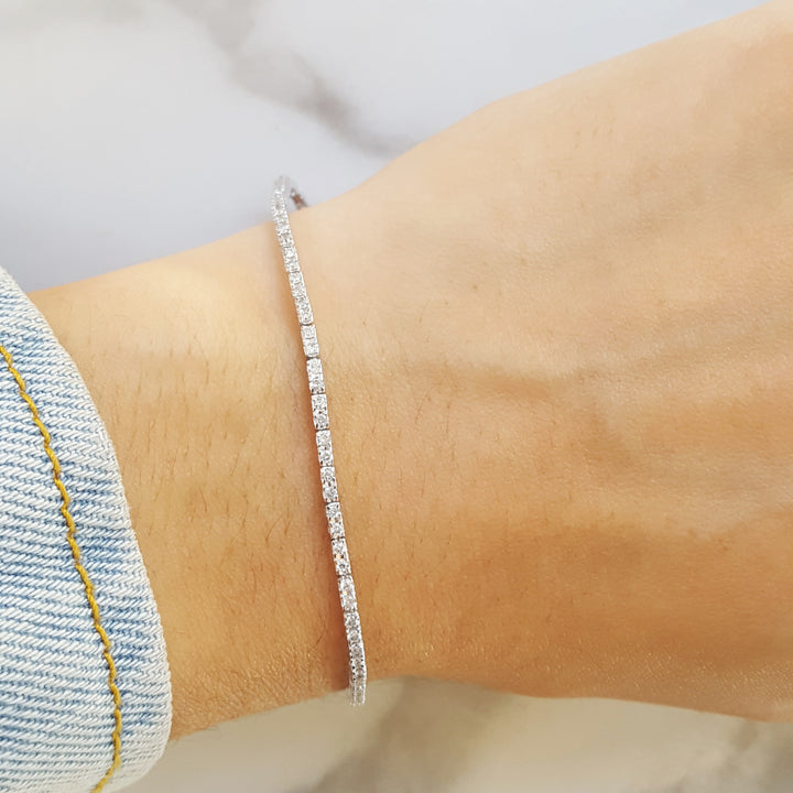 Skinny Sparkly Diamond Tennis Bracelet