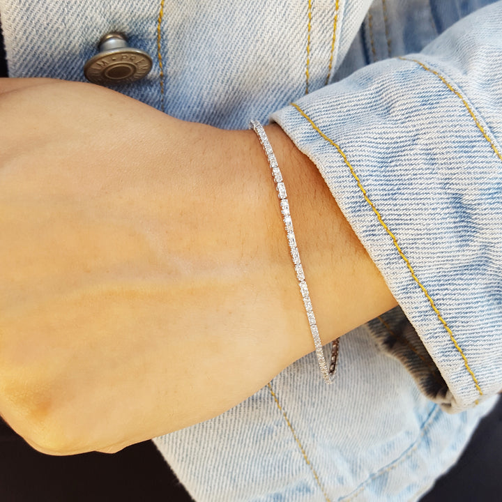 Skinny Sparkly Diamond Tennis Bracelet