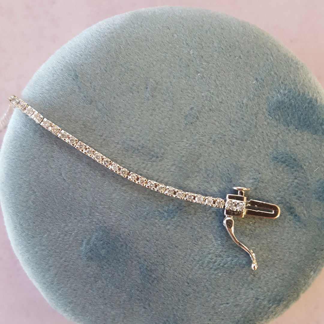 Skinny Sparkly Diamond Tennis Bracelet