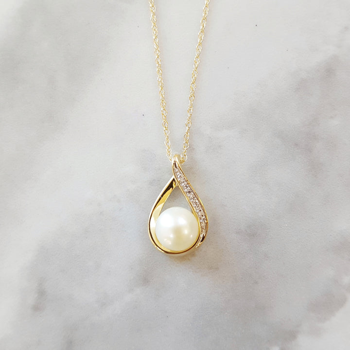 Petite Swooping Pearl Pendant