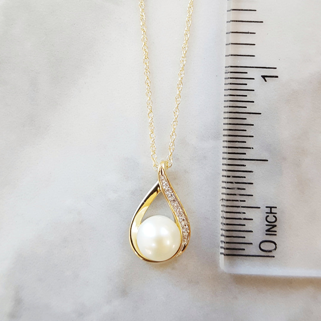 Petite Swooping Pearl Pendant