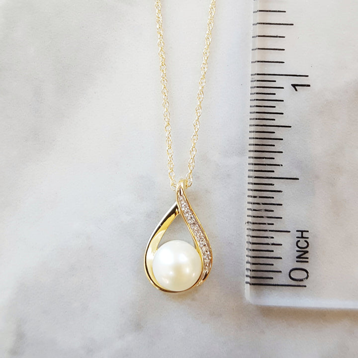 Petite Swooping Pearl Pendant