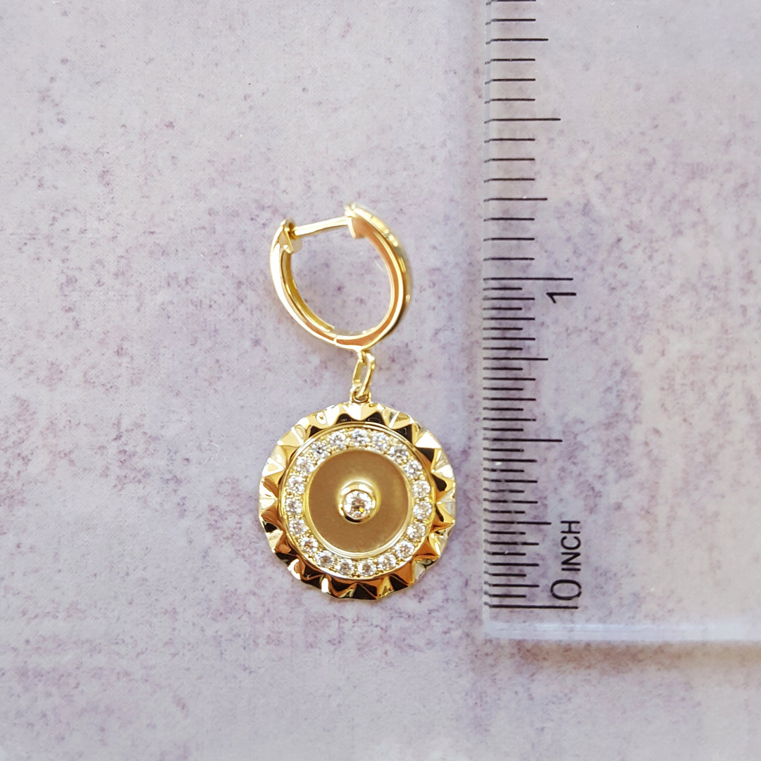 Sun Disc Diamond Earrings