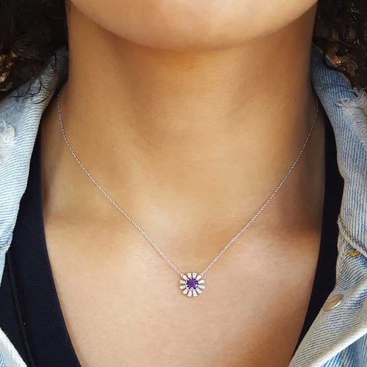 Brazilian Amethyst Flower Pendant