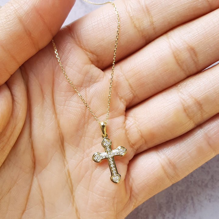Gothic Diamond Cross Pendant