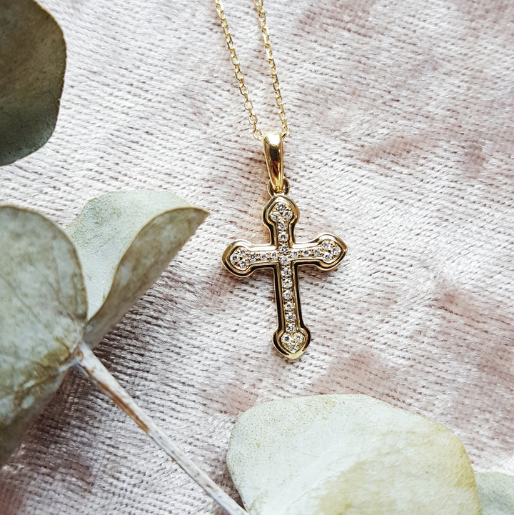 Gothic Diamond Cross Pendant