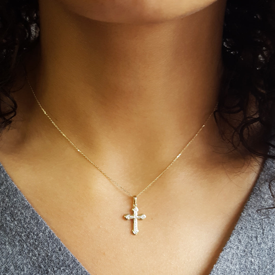 Gothic Diamond Cross Pendant