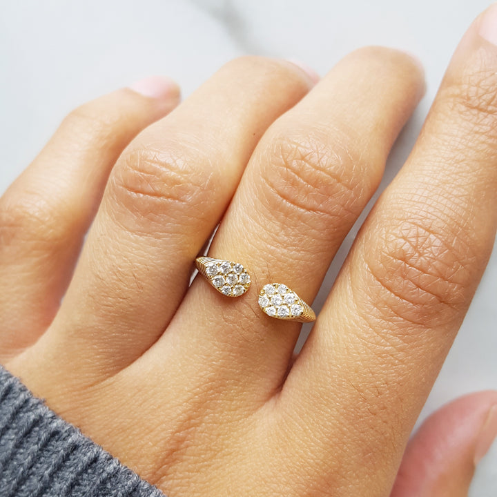 Croissant Negative Space Diamond Ring