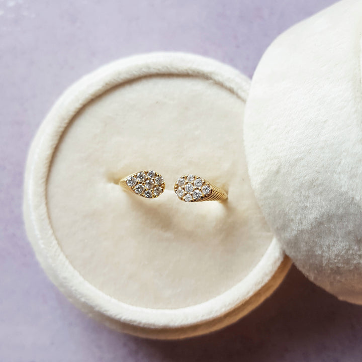 Croissant Negative Space Diamond Ring