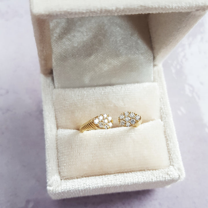 Croissant Negative Space Diamond Ring