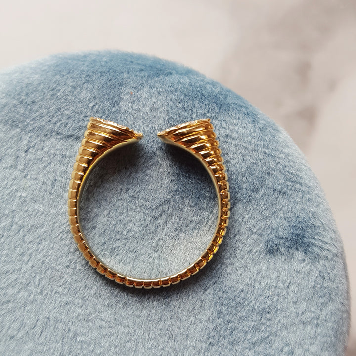 Croissant Negative Space Diamond Ring