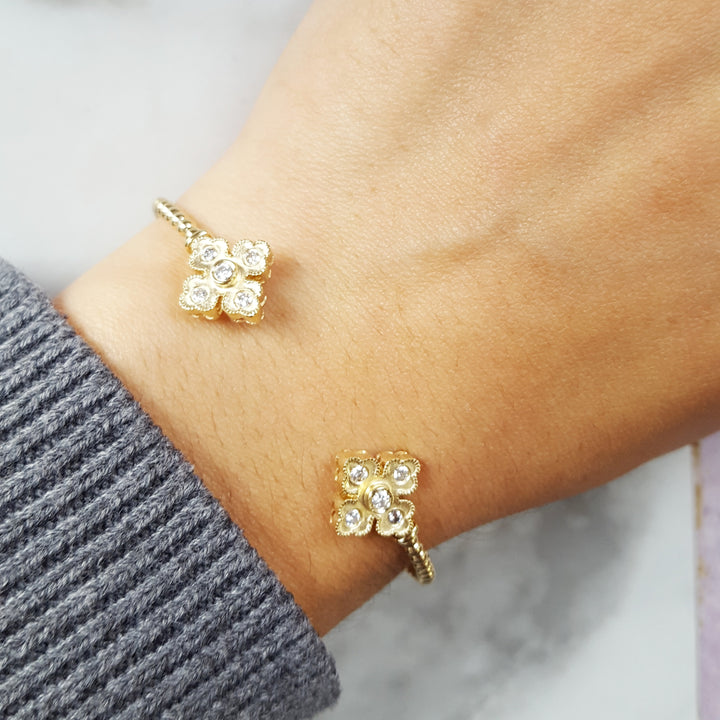 Diamond Lucky Charm Cuff