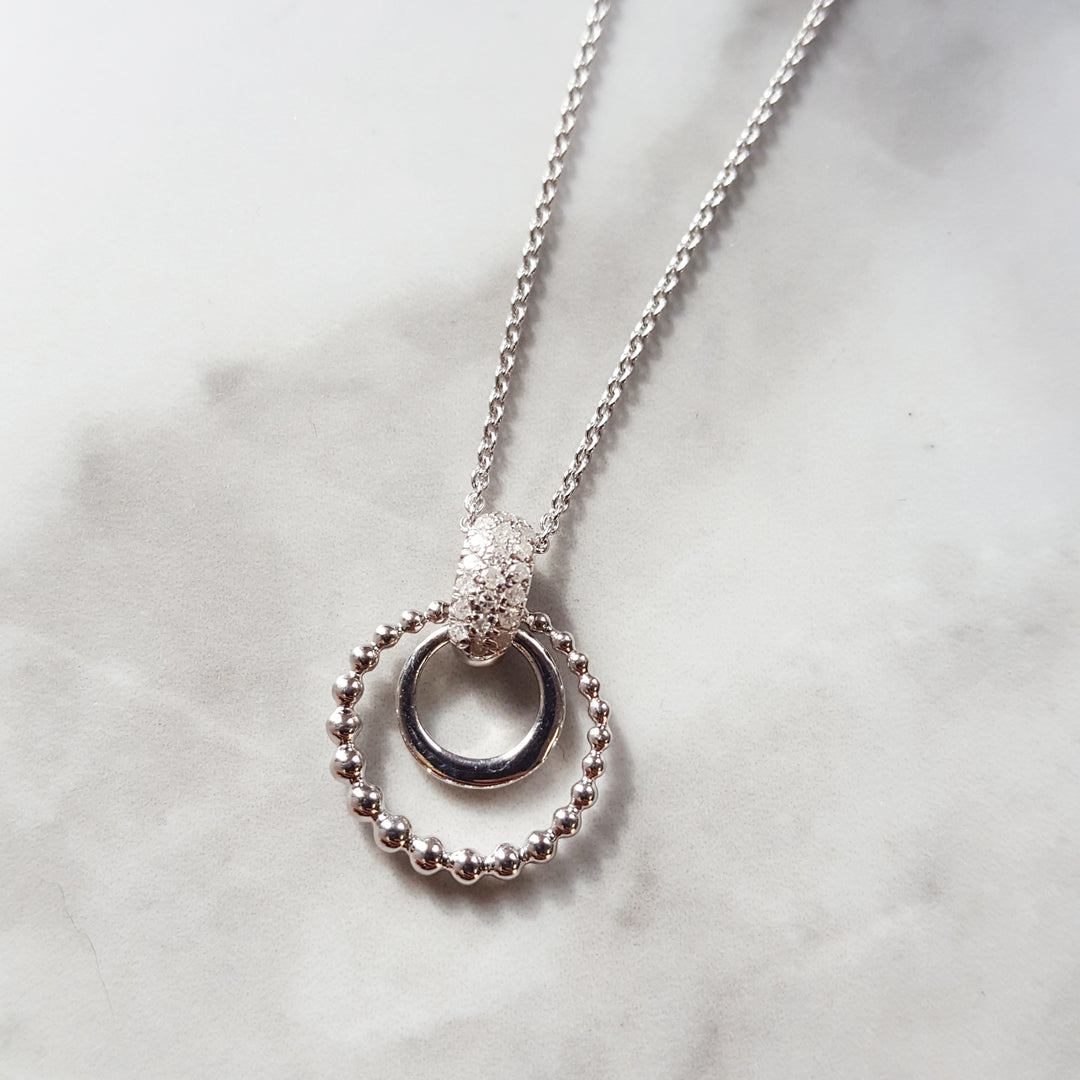 Layered Circle Diamond Pendant