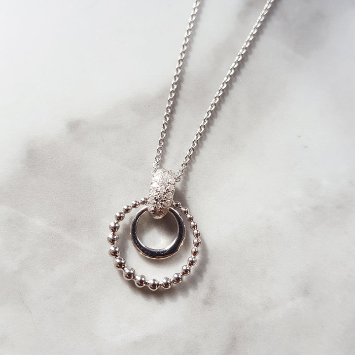 Layered Circle Diamond Pendant