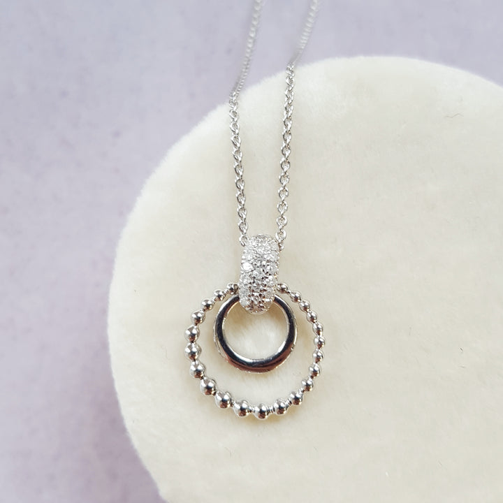 Layered Circle Diamond Pendant