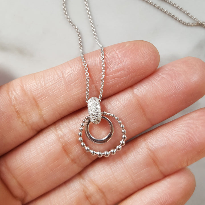Layered Circle Diamond Pendant