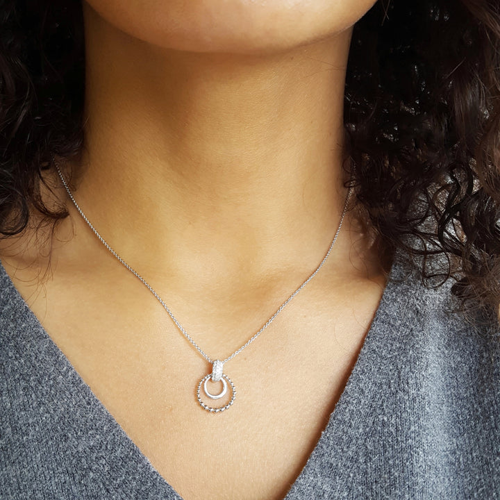 Layered Circle Diamond Pendant