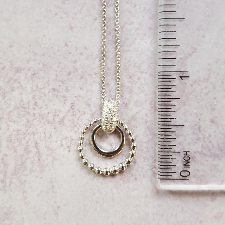 Layered Circle Diamond Pendant