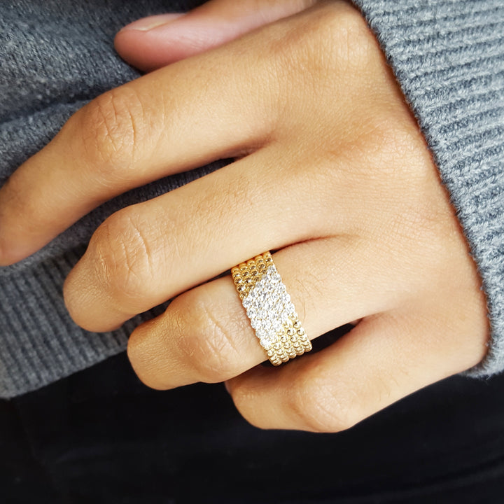 Diamond Honeycomb Ring