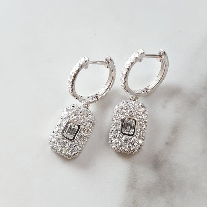 Pave Set Diamond Earrings