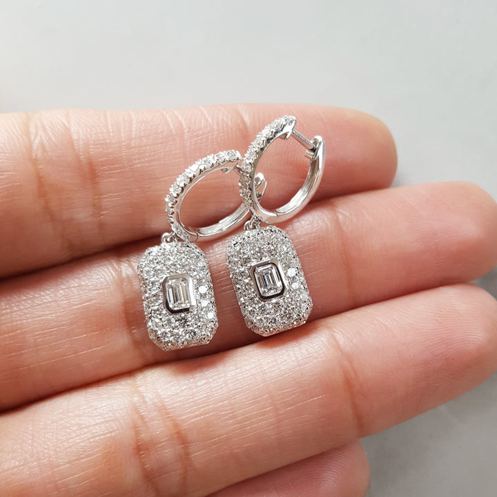 Pave Set Diamond Earrings