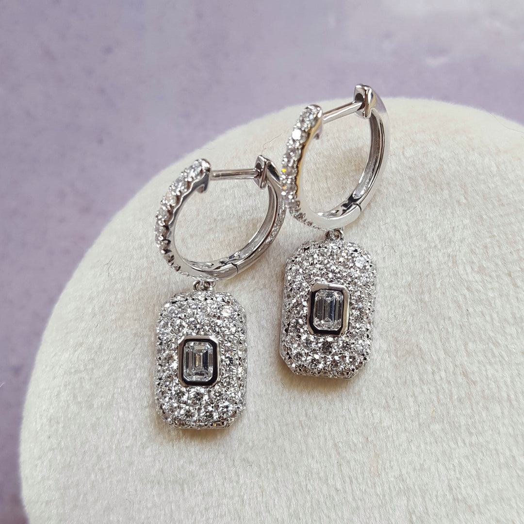 Pave Set Diamond Earrings
