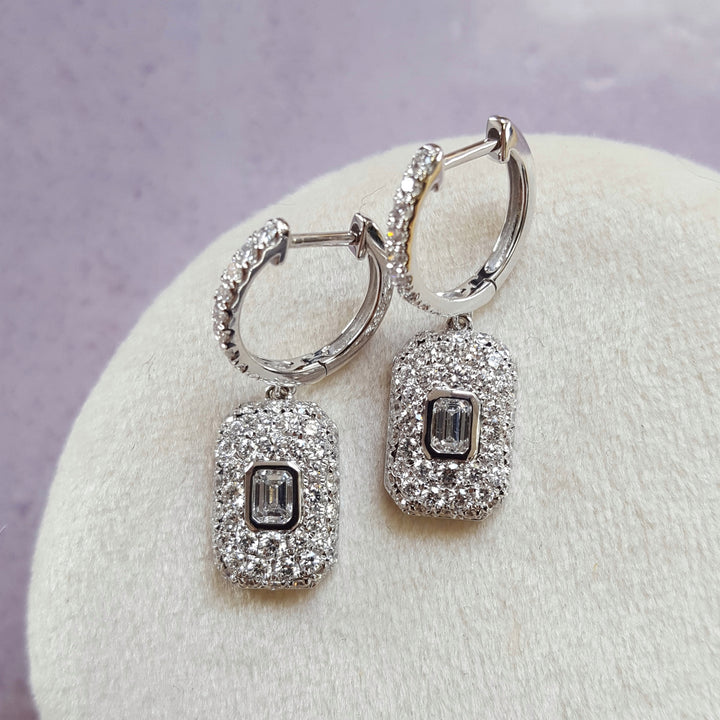 Pave Set Diamond Earrings