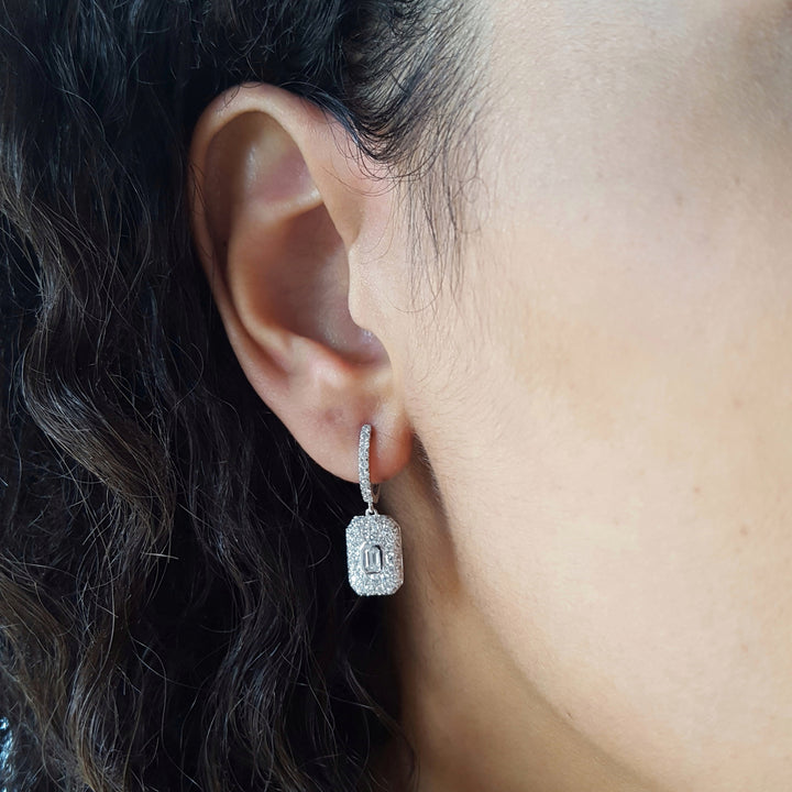 Pave Set Diamond Earrings