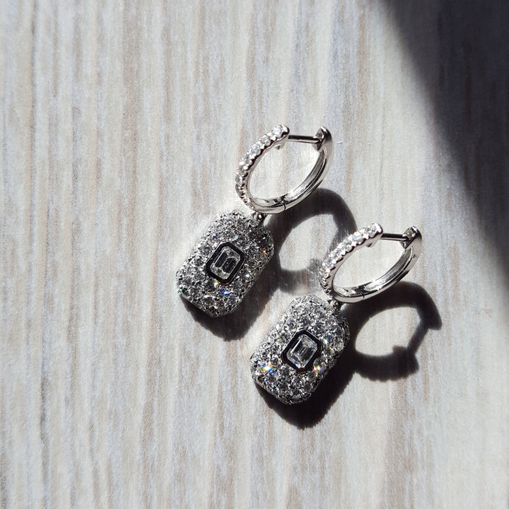 Pave Set Diamond Earrings