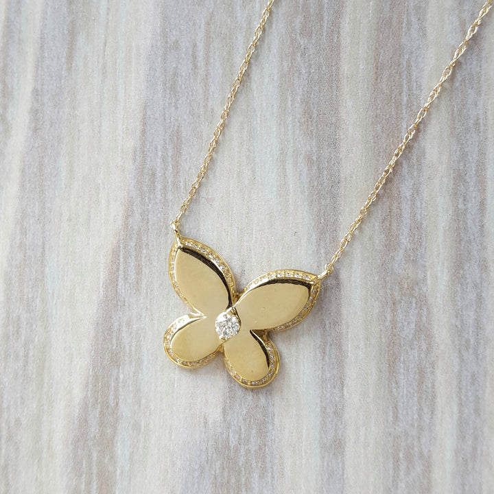Diamond Butterfly Pendant