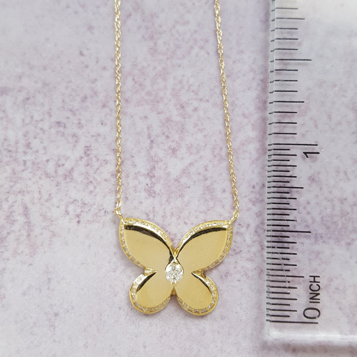 Diamond Butterfly Pendant