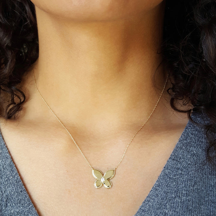 Diamond Butterfly Pendant