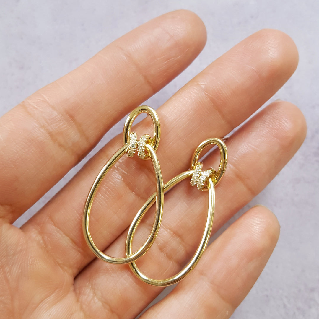 Double Diamond Hoop Earrings