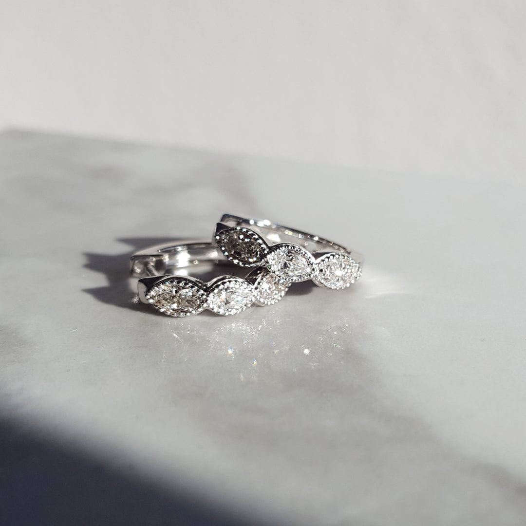 Milgrain Diamond Huggies
