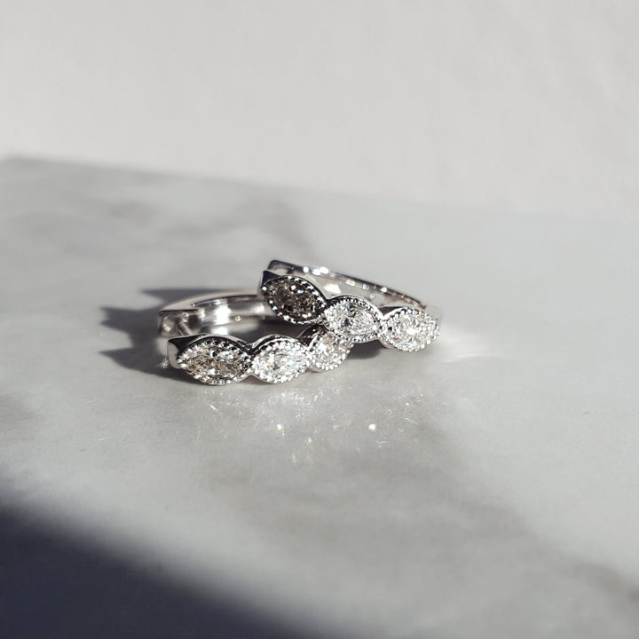 Milgrain Diamond Huggies