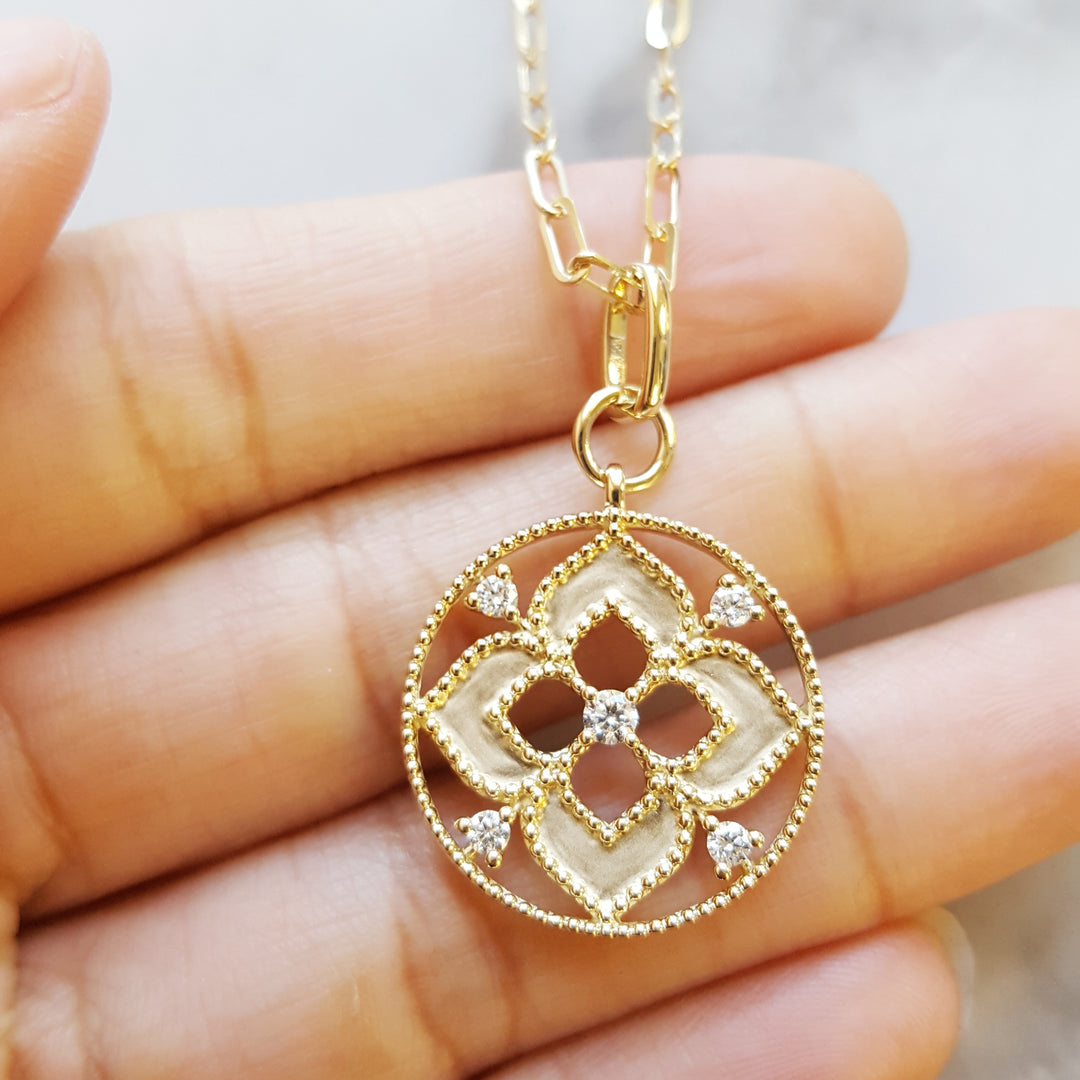 Sun Medallion Diamond Petite Pendant