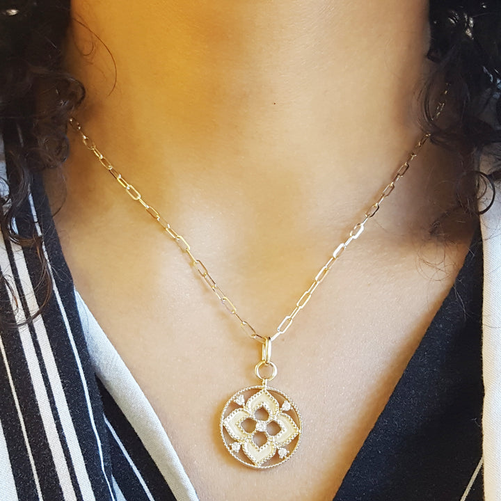 Sun Medallion Diamond Petite Pendant