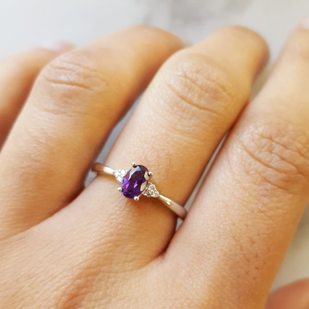 Petite Brazillian Amethyst Ring