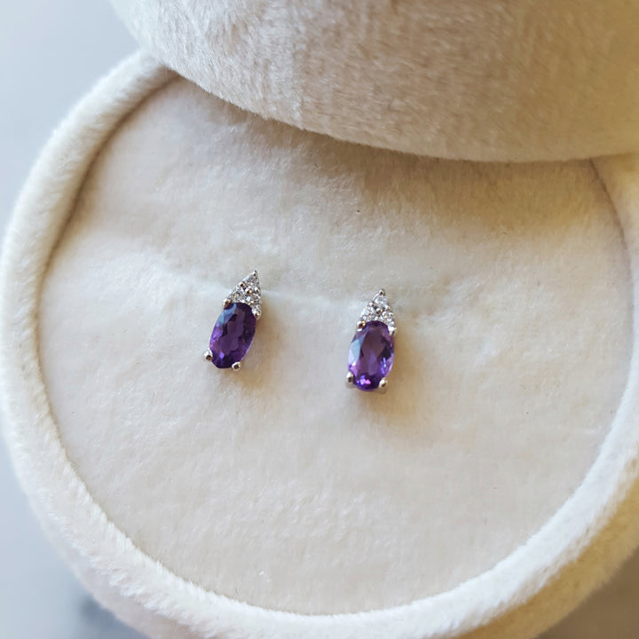 Petite Brazilian Amethyst Studs