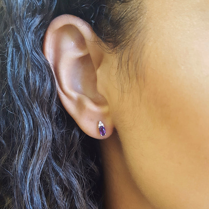 Petite Brazilian Amethyst Studs