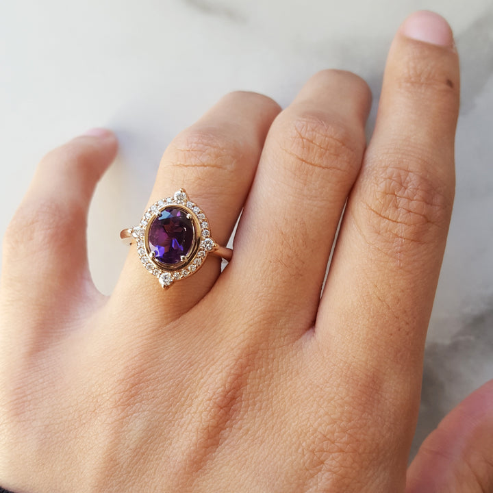 Four Peaks Amethyst Compass Ring